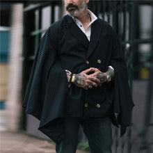 Load image into Gallery viewer, Men&#39;s Lapel Striped Double-Breasted Cloak
