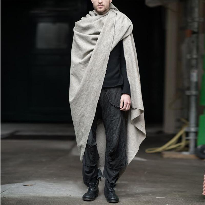 Men's Solid Color Knit Cloak