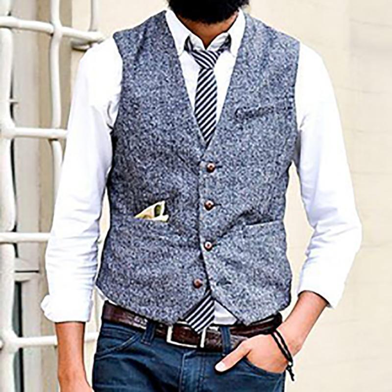 Commuting Double Pocket Single-Breasted Vest