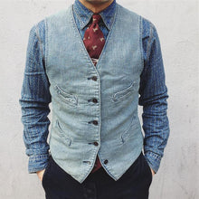 Load image into Gallery viewer, Men&#39;s Pocket Denim Vest

