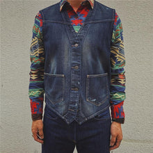 Load image into Gallery viewer, Men&#39;s Solid Color Denim Vest

