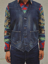 Load image into Gallery viewer, Men&#39;s Solid Color Denim Vest
