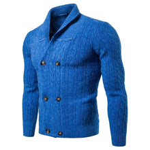 Load image into Gallery viewer, Winter New Casual Solid Color Twist Thick Double-Breasted Knit Cardigan
