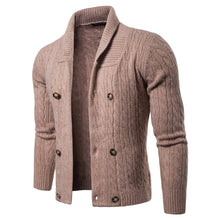 Load image into Gallery viewer, Winter New Casual Solid Color Twist Thick Double-Breasted Knit Cardigan
