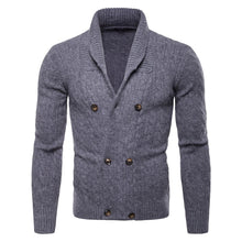 Load image into Gallery viewer, Winter New Casual Solid Color Twist Thick Double-Breasted Knit Cardigan
