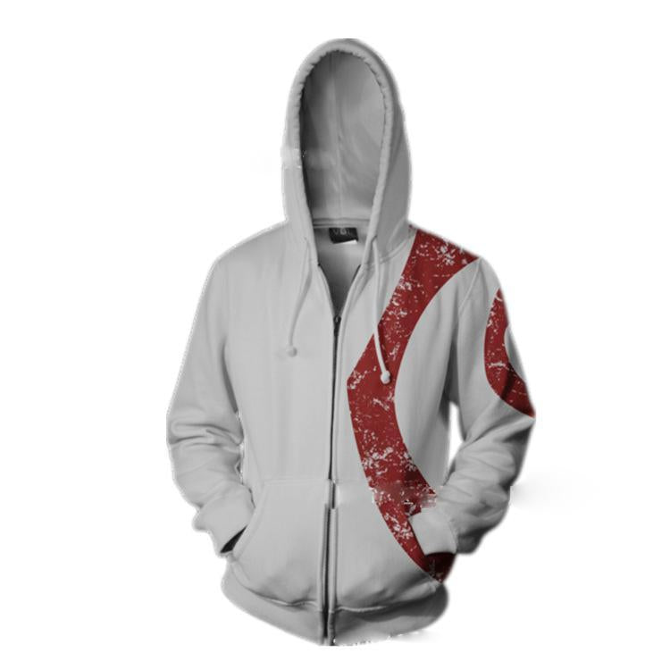 PS4 Ares Cosplay Digital Printing Long-Sleeved Pullover Zipper Autumn And Winter Men's Hoodie